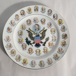 Vintage US Presidents Collector Plate Jimmy‎ Carter 1977 Gold Trim Decorative